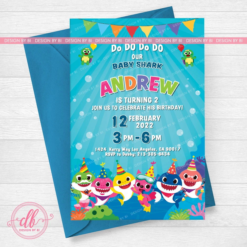 Baby sale shark invitation