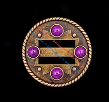 10X Purple Bead Leathercraft Belt Western Cowboy Saddles Slotted Concho 1-1/2"