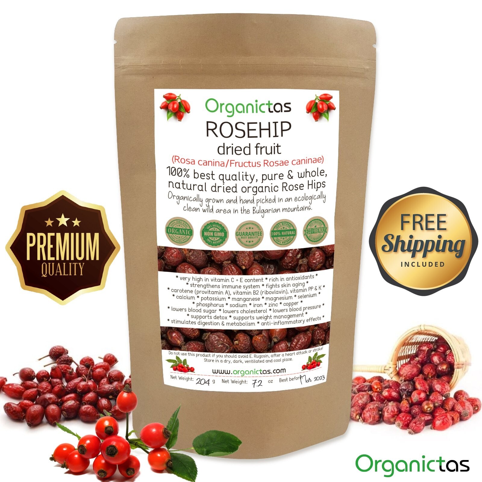 Té de rosa mosqueta orgánico - Té de rosa mosqueta seco Beneficios naturales ...