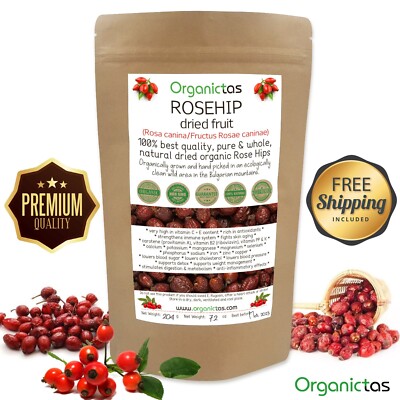 Organic Rosehip Tea - Dried Rose Hip Tea Natural Benefits for Health - Homemade