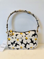 NWT Coach Glovetanned Leather Swinger Bag 20 With Floral Print - Chalk Multi