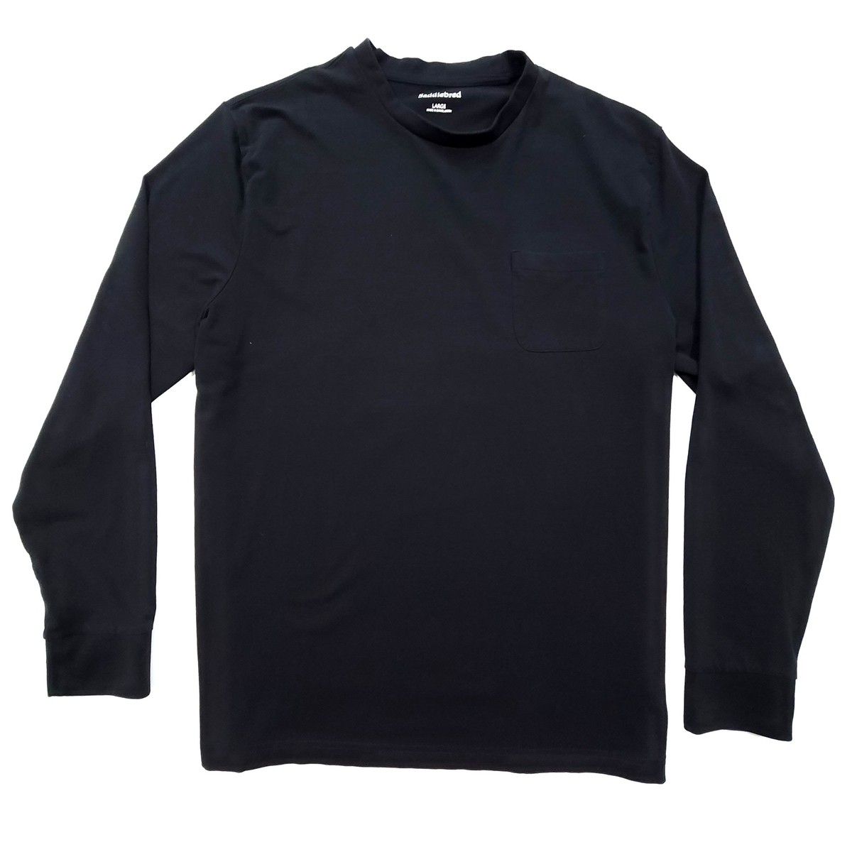 Saddlebred L Black Long Sleeve Crew Neck Shirt Front Pocket | eBay