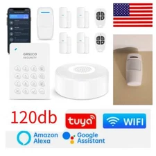 120db Wireless WiFi Home Burglar Security Alarm System Host Work with Alexa us