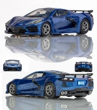 AFX Corvette C8 Riptide Metallic Blue Mega G + HO Slot Car 22094