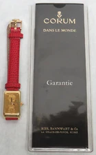 CORUM LADIES 18K GOLD 5 GRAM UBS 24K 999.9 BAR WATCH