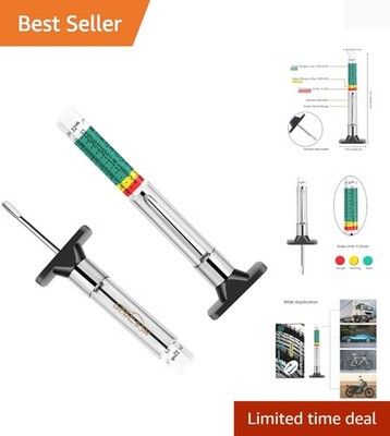 Smart Color Coded Tire Tread Depth Gauge - Dual Pack for Ultimate Safety