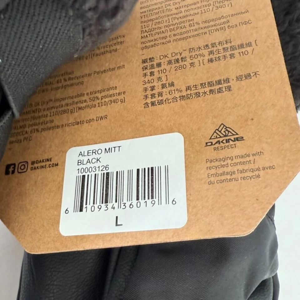 Guantes Dakine Alero negros talla mediana nuevos con etiquetas Foto 4 de 4
