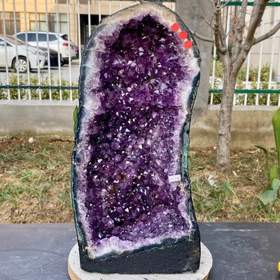 31.61LB Large Natural Amethyst Geode Quartz Crystal Cluster Cathedral Energy