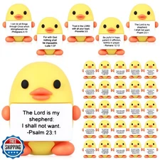 Gejoy 25 Pcs Mini Rubber Duck Toys Positive Gifts Mini Bible Ducks Decoration
