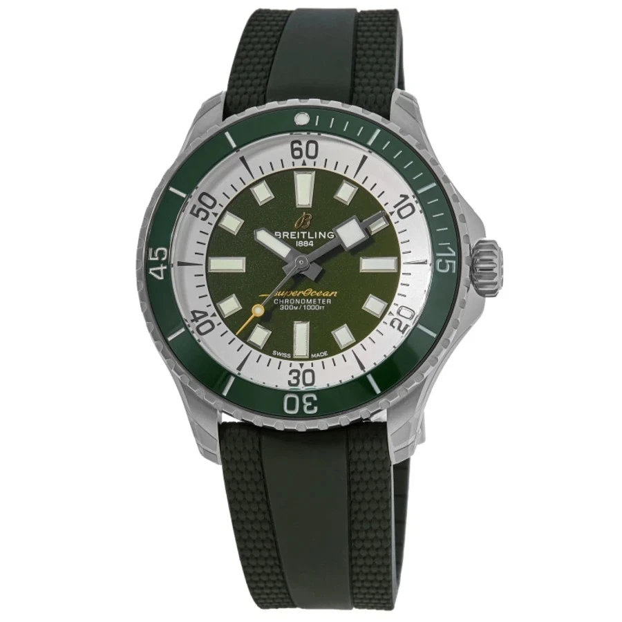 Nuevo reloj Breitling Superocean automático 44 esfera verde para hombre A17376A31L1S1