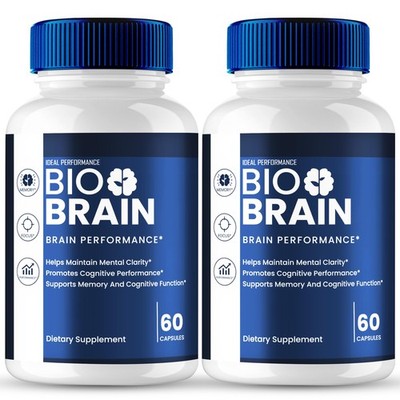 Bio Brain Nervous System Health Memory Support Supplemen - 120 Capsules (2 Pack)