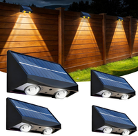 Hqynss Solar Wandleuchte AußEn 4Er Set, Warmweiß 3000K Solarlampen Mit 2 Beleuch
