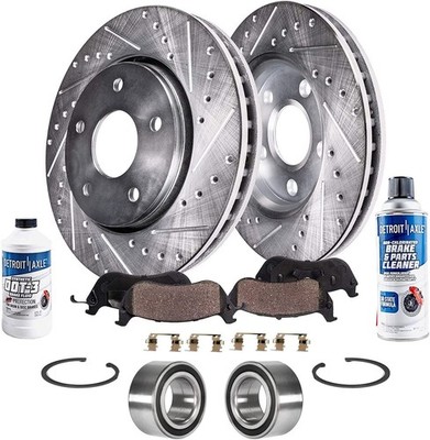 Front Brake Pads Rotors Wheel Hubs for 2013-2017 Honda Accord