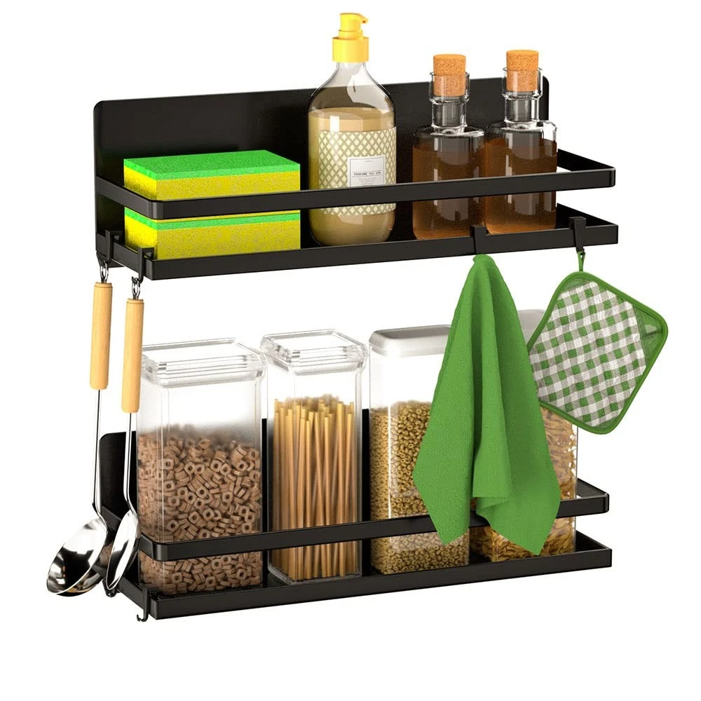 Magnetic Spice Rack for Refrigerator,Magnetic Shelf Fridge Organizer for Kitc...