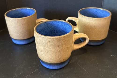 Heath Ceramics Moonstone Blue Coffee Mug Mugs Rim Line Set Of 3 USA California