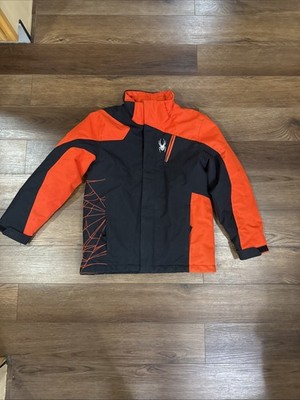 SPYDER *Boys Guard Jacket* Classic Black Orange Size 12 Free Shipping