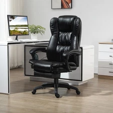 Massage High Back Home Office Computer Chair w/Rocking & Retractable Footrest