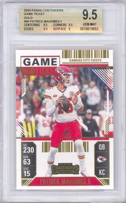 2024 Panini Contenders #50 Patrick Mahomes Game Ticket #/10 BGS 9.5