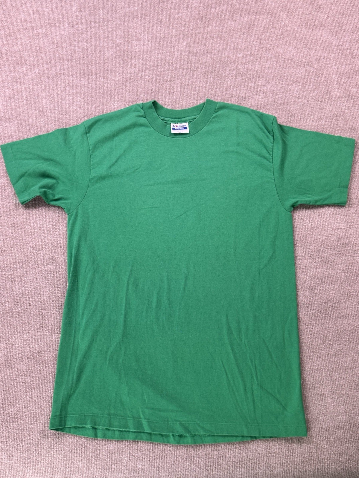 Vintage Hanes Fifty-Fifty Single Stitch Green Blank Made In 