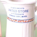 Red Wing Stoneware 1 Qt 10in Advertising Pitcher United Store Chisago City MN