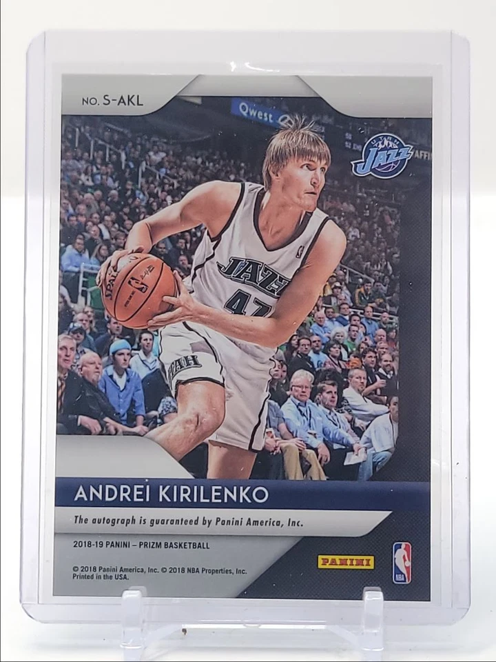 ANDREI KIRILENKO 2018-19 PANINI PRIZM AUTOGRAPH BASKETBALL JAZZ AUTO Q4408 - Image 2 of 2