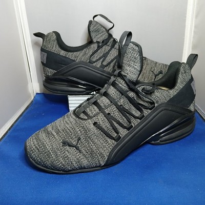 Puma Axelion Knit 194947-01 Running Shoes Sneakers Black Gray Mens Size 12