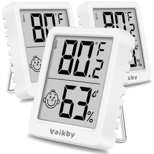 Indoor Humidity Meter Hygrometer 3Pack, Room Thermometer for Accurate White 