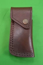 VTG Leather Knife Belt Holster Sheath,Brown "Great Seal of State of Oklahoma" L1