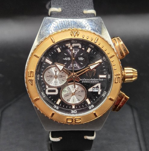 Technomarine Mens Watch Quartz 'Cruise' Chronograph WR200M 38mm Gold Plated FWO - Picture 10 of 23