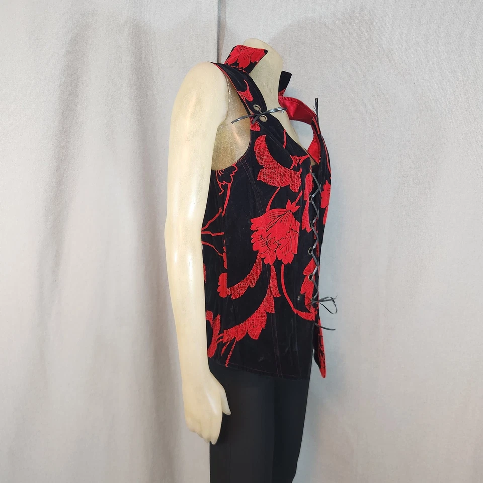 Von Lancelot Rojo Negro Corpiño Adulto Talla GRANDE/XLARGE Pirata Disfraz Juegos con disfraces Foto 4 de 4