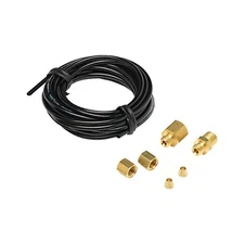 GlowShift Replacement 18' Black Nylon Hose Fittings Kit for 35 60 100 PSI Boost