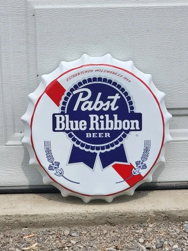 Pbr Beer Large Metal Sign Vintage Man Cave Bar Decor