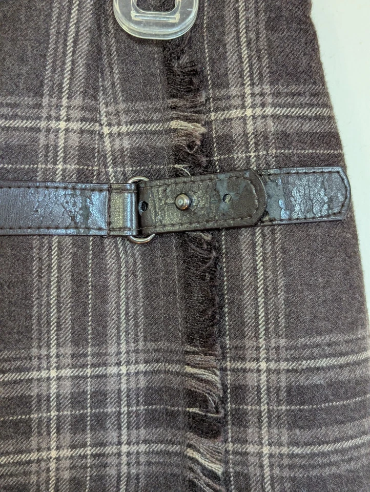 Vintage Rafaella Petites Brown Plaid Skirt Size 10P Wool Midi Acedemia Heritage - Image 2 of 4