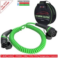 EV Spiralladekabel / 10M / 7,4kW / 1x32A / Ty...
