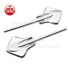 2x For Corvette C7 OEM Chrome Fender Stingray Mako Shark Logo Badge Emblem Sport