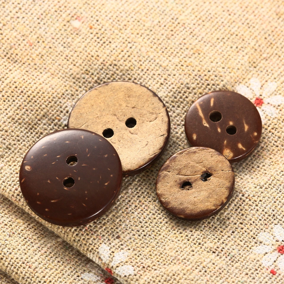 100pcs 15 20mm Dia Coconut Shell 2 Holes Round Buttons Sewing Scrapbooking Craft - Image 3 of 4