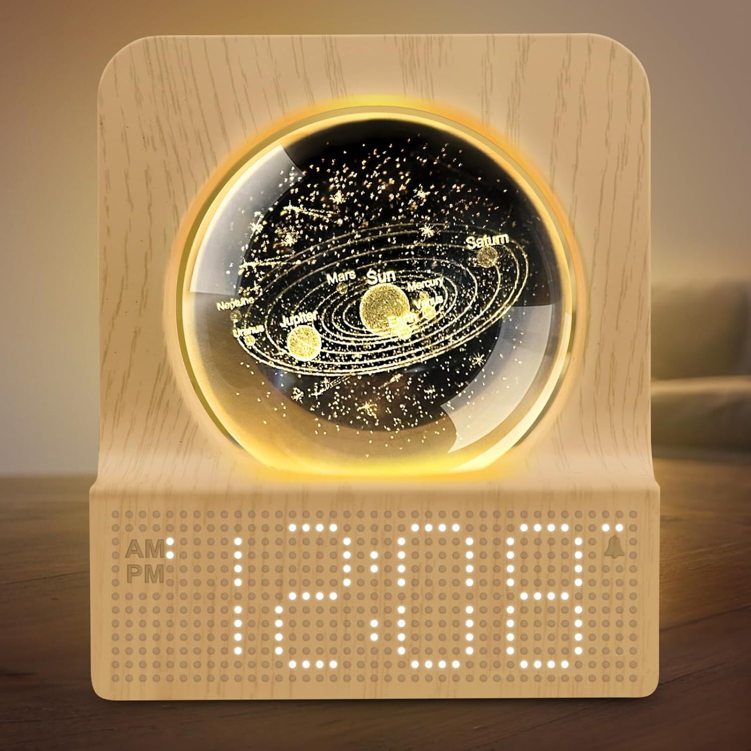 DreamSky Space Alarm Clock for Kids Teens, Small Digital Clock with RGB Night Li