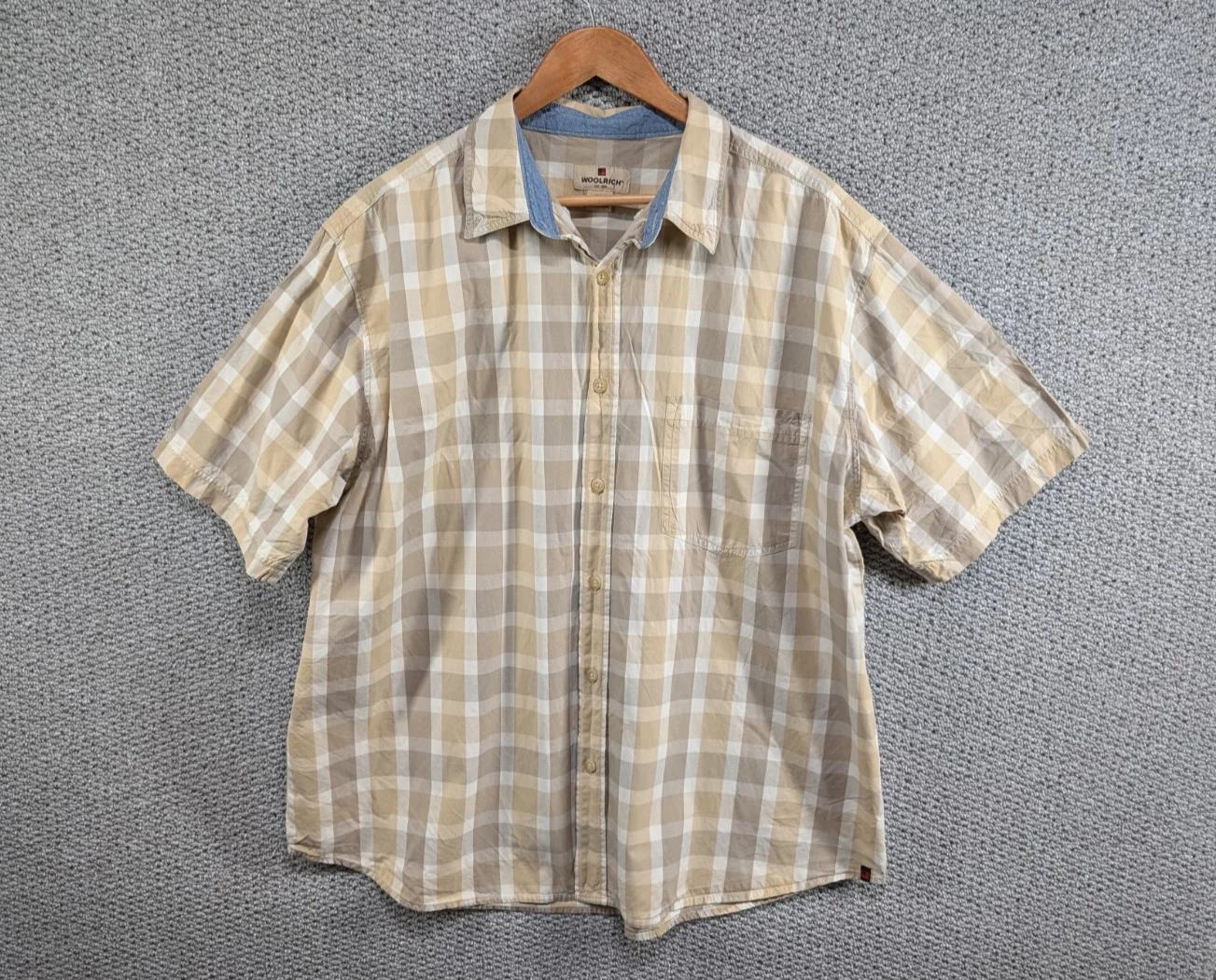 WOOLRICH Outdoor Wear Men's Check Plaid Hiking Field Country Button Shirt XXL