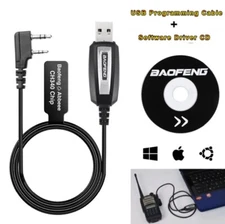 USB Programming Cable & Software CD For Baofeng UV-5R BF-888S Two-way Radios USA
