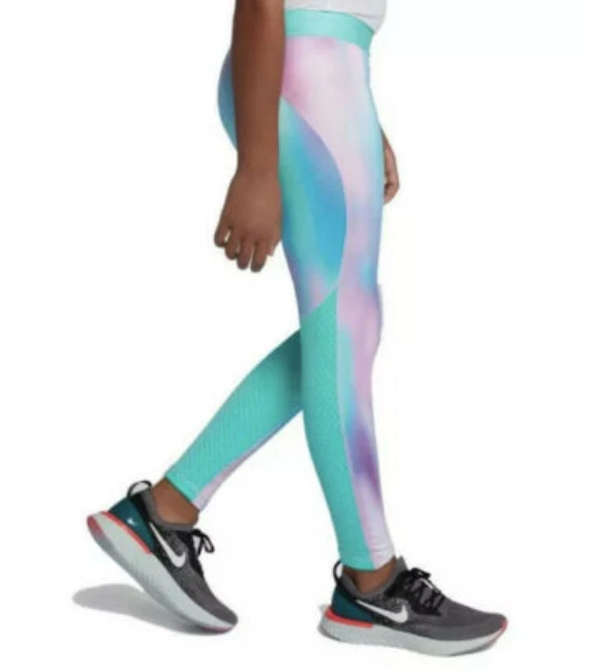 NEW! Nike Pro WARM Girls Dri-Fit Warm Legging Pants Rainbow CJ4370