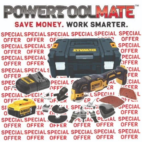 DeWalt DCS355P1 XR 18v Brushless Oscillating Multi Tool c w 5Ah Battery Acc
