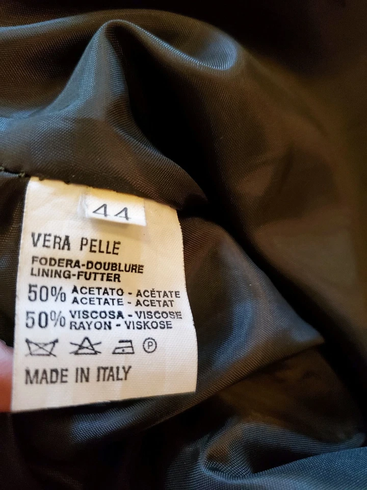 Pantalones LA PELLE FIRENZE VERA PELLE CUERO/GAMUZA Verde Talla 44/10 EE. UU. 28" Foto 4 de 4