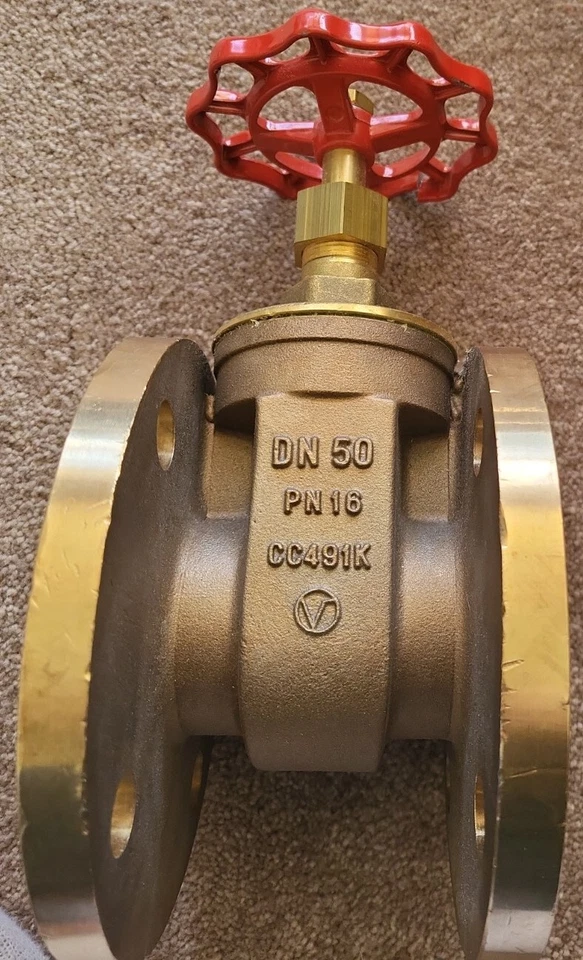 Nuevo- Válvula de compuerta ECON® Fig. 275/CC491k/Disco de bronce/PN16/DN50/2" brida de latón Foto 2 de 4