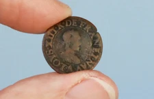 France Double Tournois 1615 Louis XIII Coin Orleans Queen Anne