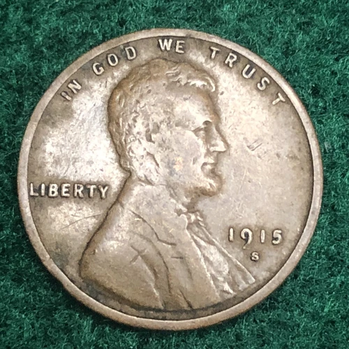 1915-S Lincoln Wheat Cent Penny VF #340