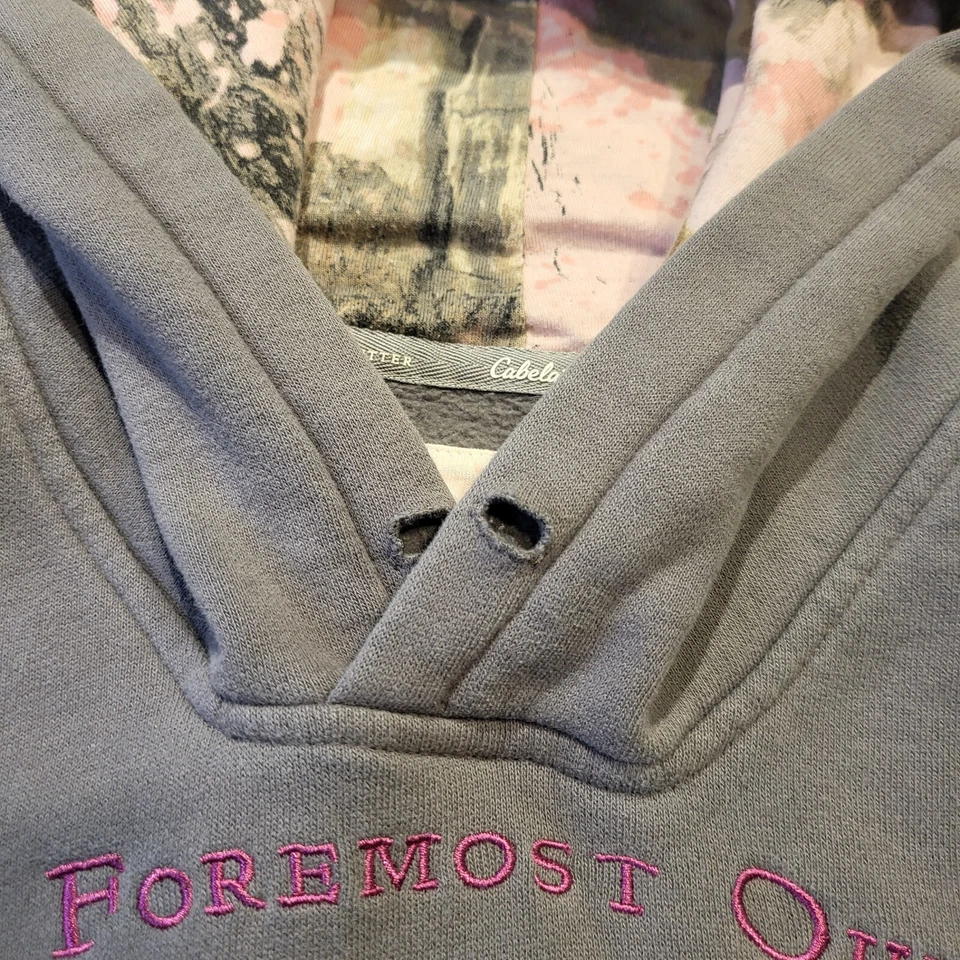 Cabelas Hoodie Womens XL Gray Pullover Sweatshirt Outdoors - Image 4 of 4