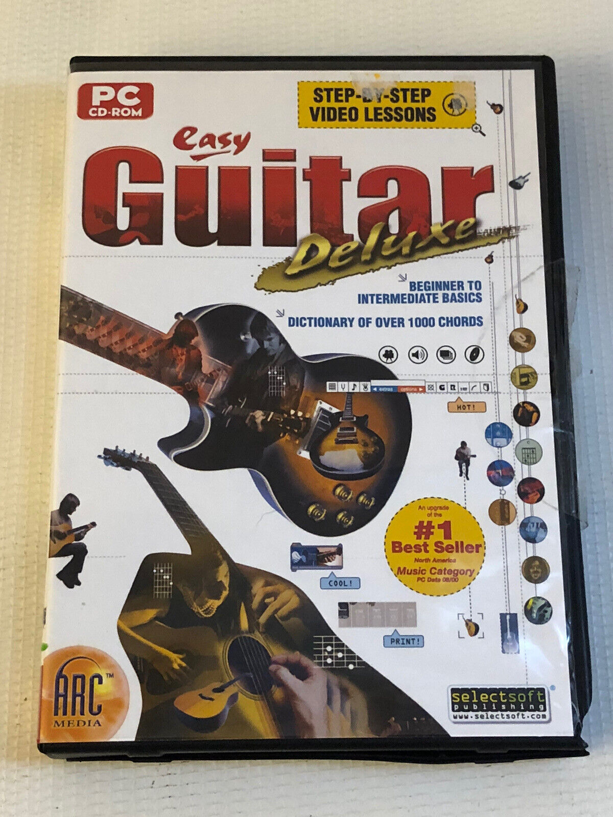 Easy Guitar Deluxe Pc Select Soft 10 8 7 XP Beginner 1000 Chords Library Learn