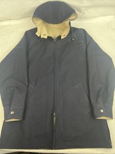 Mens VTG USA Pendleton Virgin Wool Reversible Removable Hood Driving Jacket Med