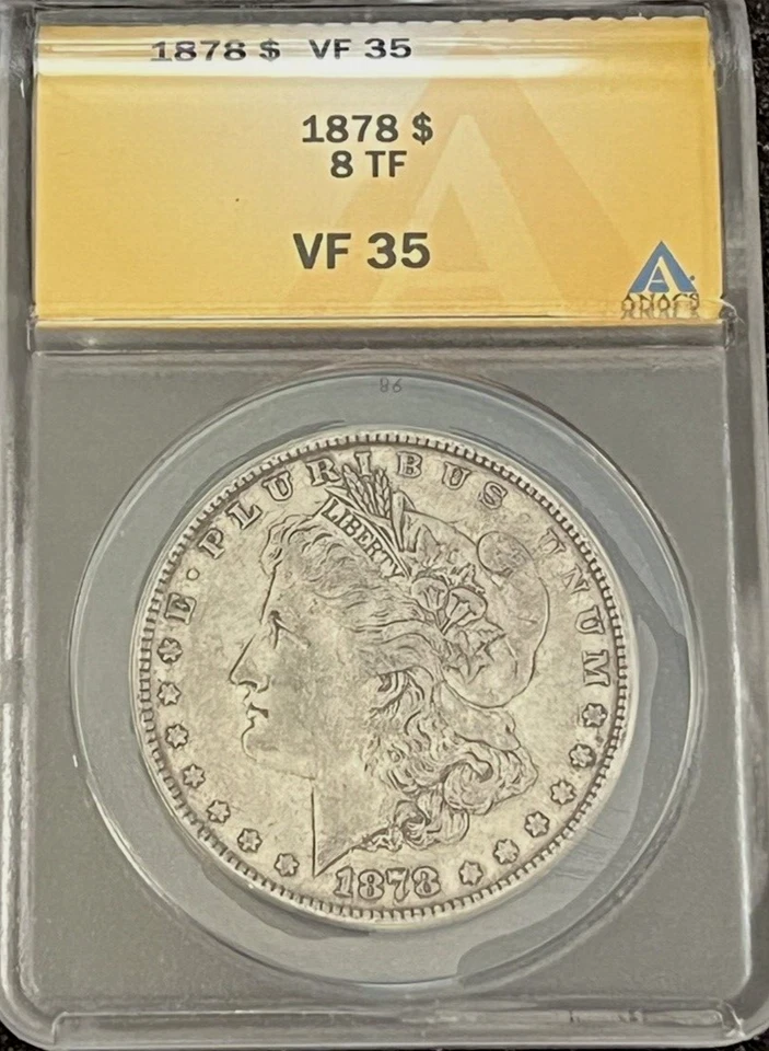 1878 P Morgan Silver Dollar ANACS VF-35 8TF - Image 2 of 4