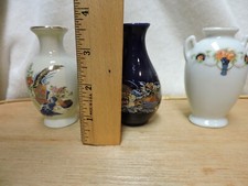 Miniature Satsuma Style Vases Lot of 3